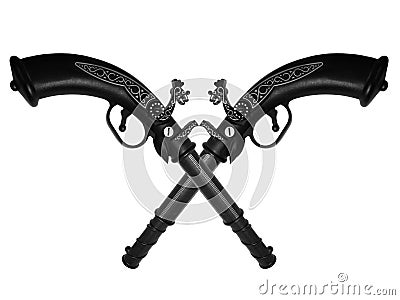 Two isolated pistols Stock Photo