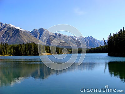 Two Jack Lake Stock Photo