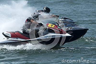 Two Jet Ski drivers in duel Editorial Stock Photo