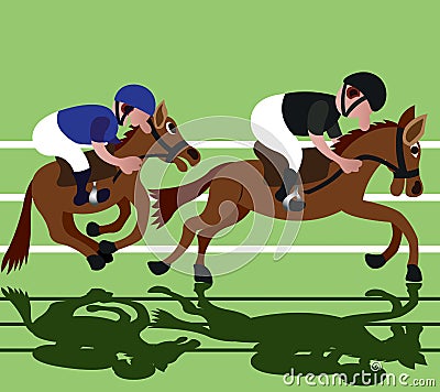 Horse Racing sport Vector Illustration