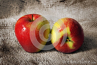 Two Jonagold Apples Stock Photo