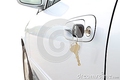 Two keys on car door Stock Photo