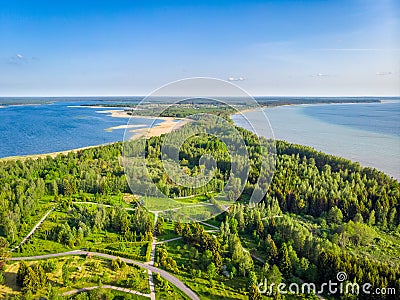 Between two lakes Naroch and Miastro, Belarus Stock Photo