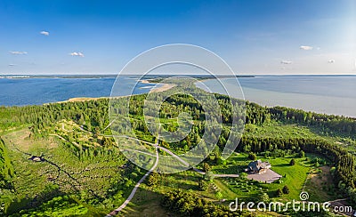 Between two lakes Naroch and Miastro, Belarus Stock Photo