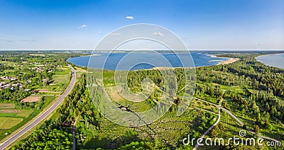 Between two lakes Naroch and Miastro, Belarus Stock Photo