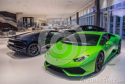 Twins, two Lambo Huracan for sale Editorial Stock Photo