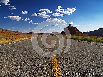Two lane road in Utah Stock Photo