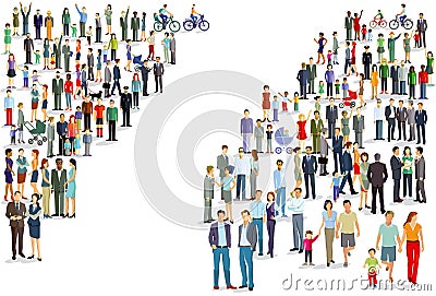 People divided illustration Vector Illustration