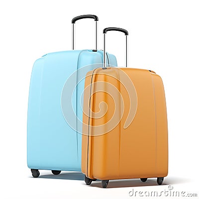 Two large polycarbonate suitcases Stock Photo