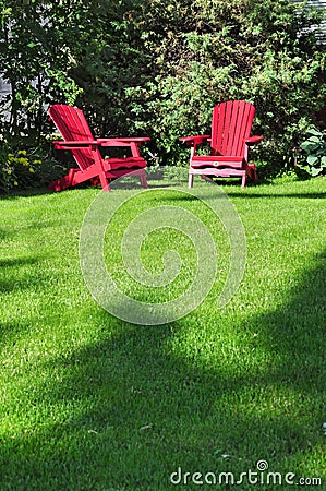 Two lawn chairs Stock Photo