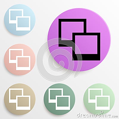 two layers badge color set. Simple glyph, flat vector of web icons for ui and ux, website or mobile application Stock Photo