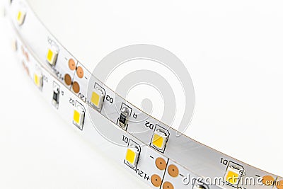 Two LED strip with 3-chip SMD modules uninsulated Stock Photo