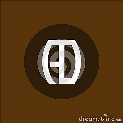 Two letters A and D ligature logo. Vector Illustration