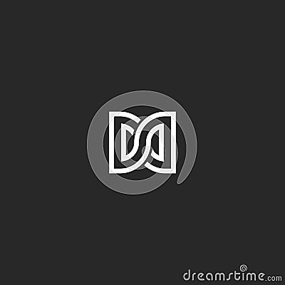 Two letters DD initials logo monogram, combination letters D and D mark infinity shape symbol Vector Illustration