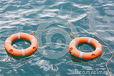 The two lifebuoys Stock Photo