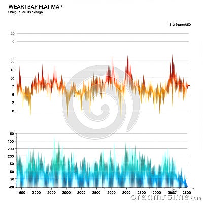 Two line graphs display data with peaks and troughs, using color gradients. The top Stock Photo
