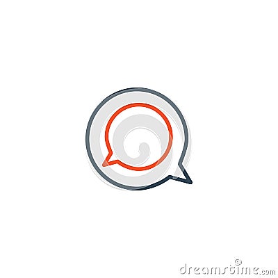 Two linear chat speech message bubbles. Hidden message concept. Forum icon. Communication concept. Stock vector illustration Cartoon Illustration
