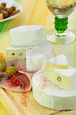 Two loaf of french cheese Camembert Stock Photo