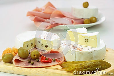 Two loaf of french cheese Camembert Stock Photo