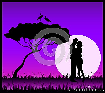 Two lovers Vector Illustration