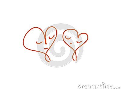 Two loving hearts Stock Photo