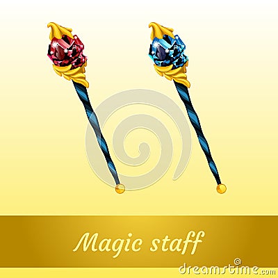 Two magical artifact of the wizard Vector Illustration