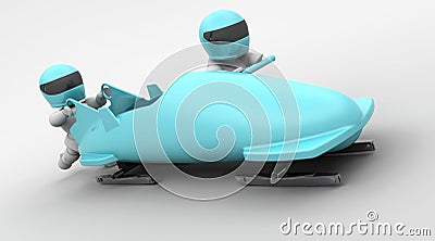 Two man bobsleigh Stock Photo