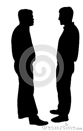 Two man talking, silhouete vector Vector Illustration