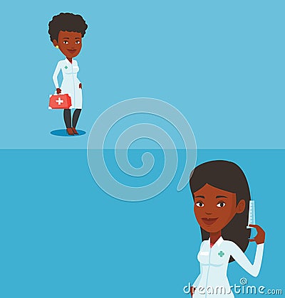 Two medical banners with space for text. Vector Illustration