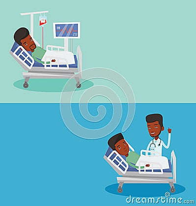 Two medical banners with space for text. Vector Illustration