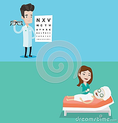 Two medical banners with space for text. Vector Illustration