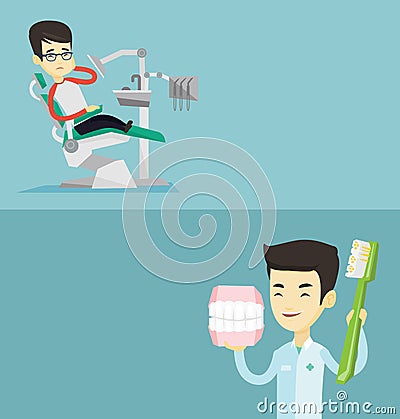 Two medical banners with space for text. Vector Illustration