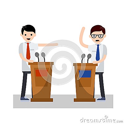 Presidential debate. Cartoon flat illustration Stock Photo