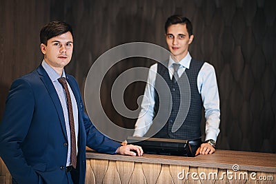 Two men in business suits Stock Photo
