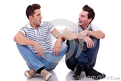 Two men friends looking one at the other Stock Photo