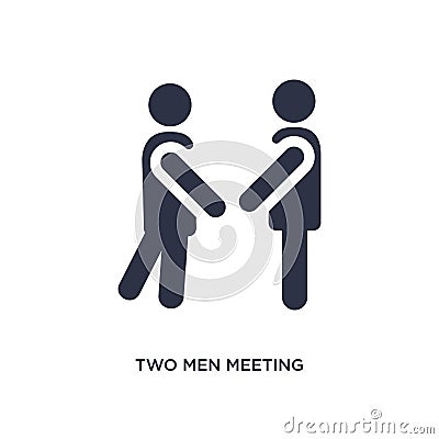 two men meeting icon on white background. Simple element illustration from behavior concept Vector Illustration