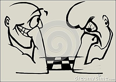 Two men play chess Stock Photo