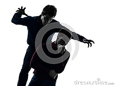 Two men twin brother friends domination schyzophrenia concept s Stock Photo