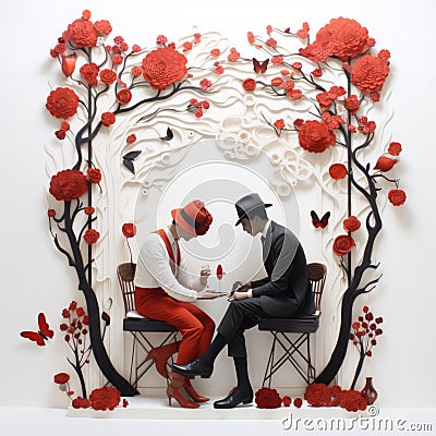 Admiration: A Delicate Wall Sculpture Inspired By Nature Stock Photo