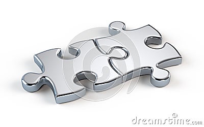 Two metal puzzle Stock Photo