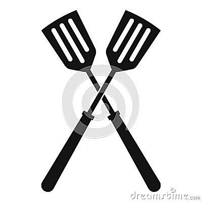 Two metal spatulas icon, simple style Vector Illustration