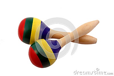 Two mexican maracas isolated on pure white Stock Photo
