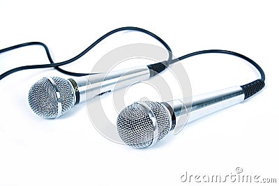 Two microphones. Stock Photo