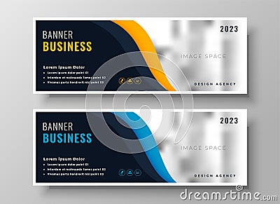 Two modern business banners with image space Vector Illustration