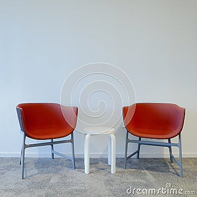 Two Modern red Chairs Stock Photo