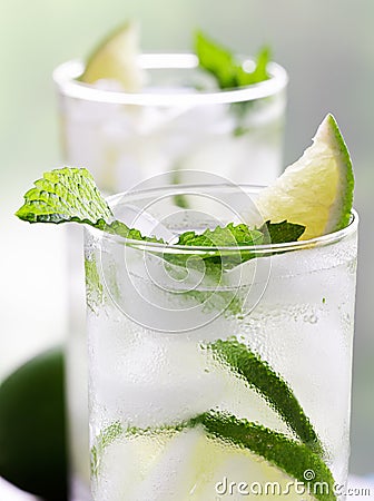 Two mojitos closeup Stock Photo