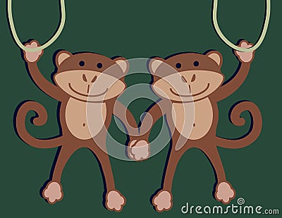 Two Monkeys Stock Photo