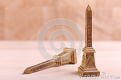 Two monuments in Egyptian style Stock Photo