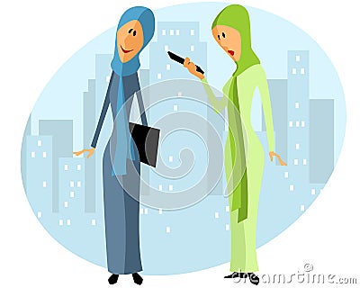 Two muslim businesswomen Vector Illustration