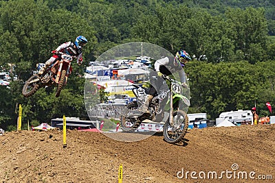 Two mx racers on course at spring creek national Editorial Stock Photo